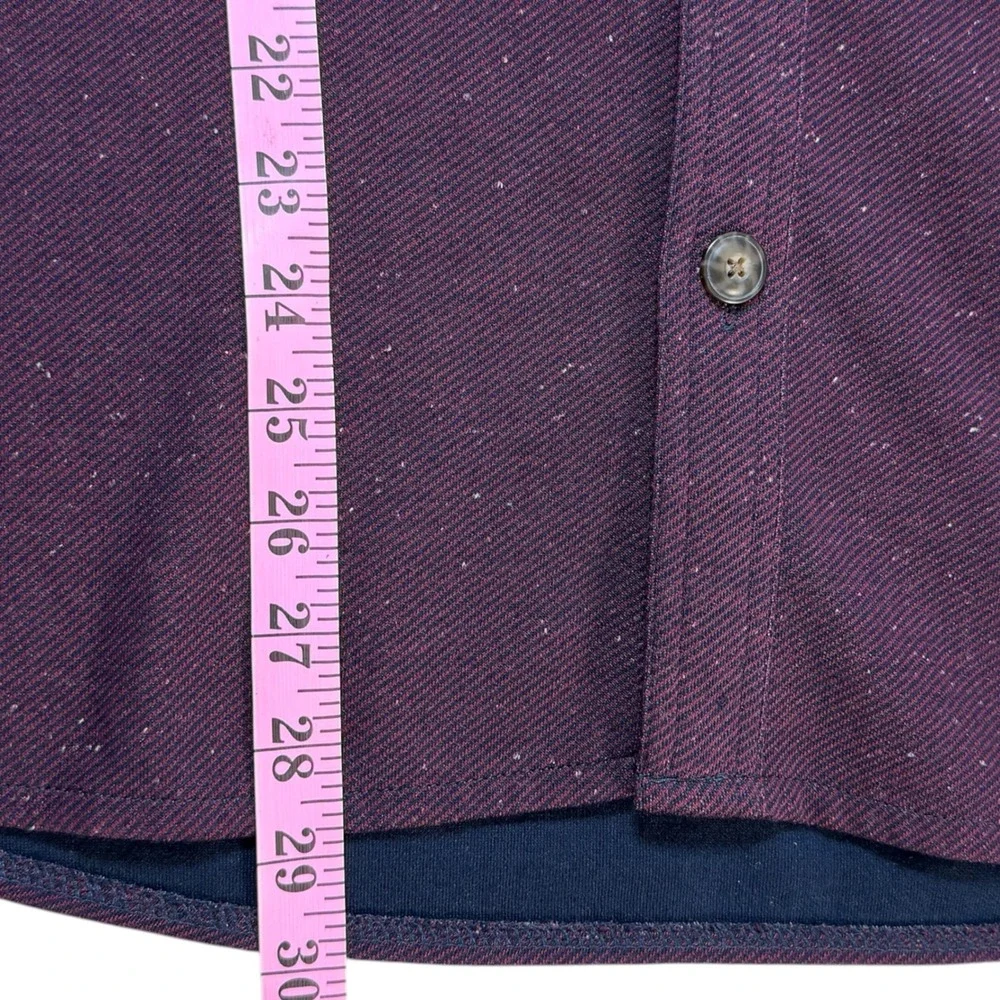 Marine Layer Mens XL Pacifica Stretch Twill Overshirt Burgundy Speckled Textured - Picture 6 of 13
